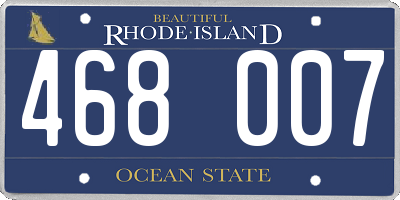 RI license plate 468007