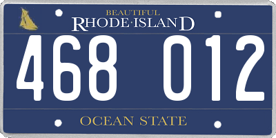 RI license plate 468012