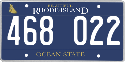 RI license plate 468022