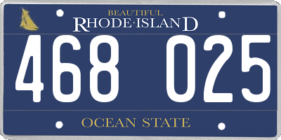 RI license plate 468025
