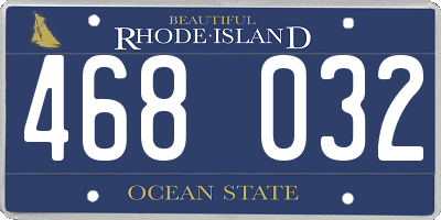 RI license plate 468032