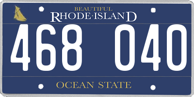 RI license plate 468040