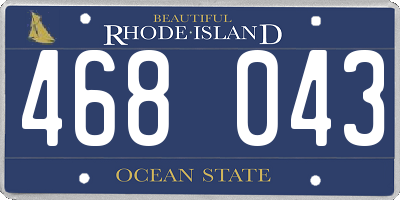 RI license plate 468043