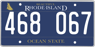 RI license plate 468067
