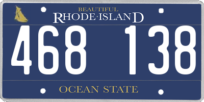 RI license plate 468138