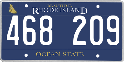 RI license plate 468209