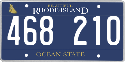 RI license plate 468210