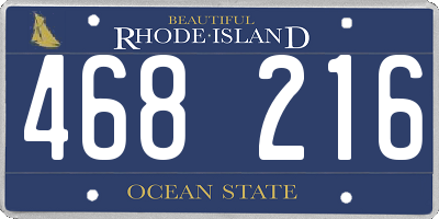 RI license plate 468216