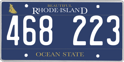 RI license plate 468223