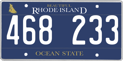 RI license plate 468233