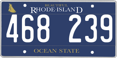 RI license plate 468239