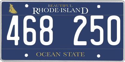 RI license plate 468250