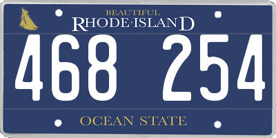 RI license plate 468254