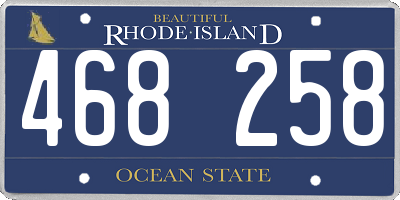 RI license plate 468258