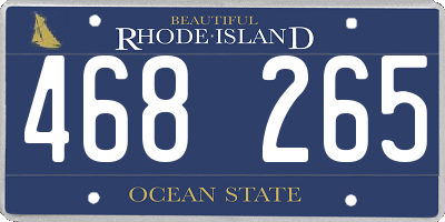 RI license plate 468265