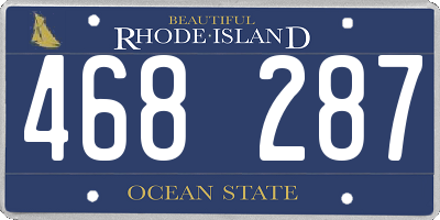 RI license plate 468287