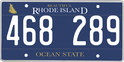 RI license plate 468289