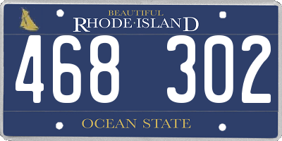 RI license plate 468302