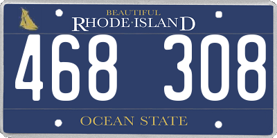 RI license plate 468308