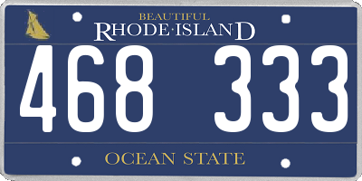 RI license plate 468333