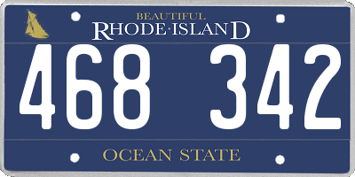 RI license plate 468342