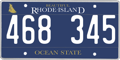RI license plate 468345