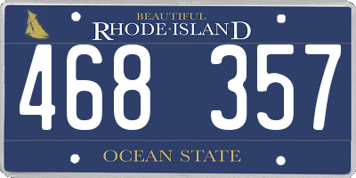 RI license plate 468357