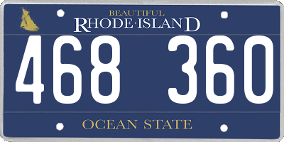 RI license plate 468360