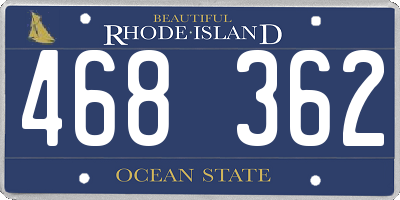 RI license plate 468362