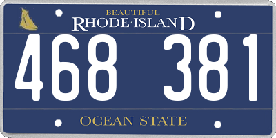 RI license plate 468381