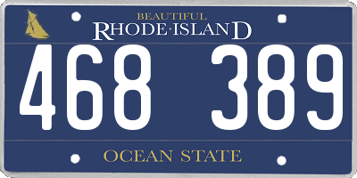 RI license plate 468389