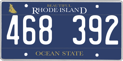 RI license plate 468392