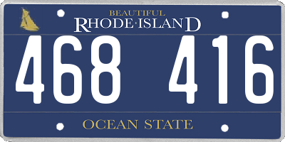 RI license plate 468416