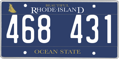 RI license plate 468431