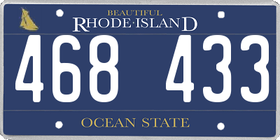 RI license plate 468433