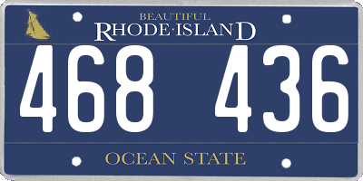 RI license plate 468436