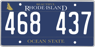 RI license plate 468437