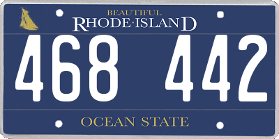 RI license plate 468442