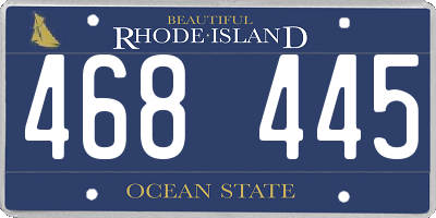 RI license plate 468445