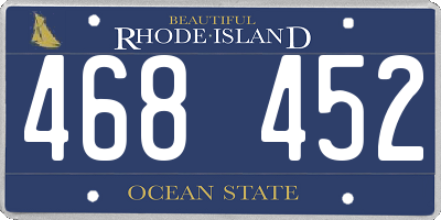 RI license plate 468452
