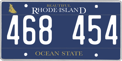 RI license plate 468454