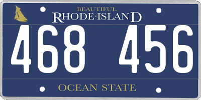 RI license plate 468456