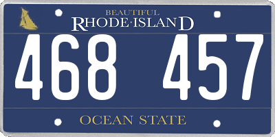 RI license plate 468457