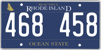 RI license plate 468458