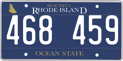 RI license plate 468459