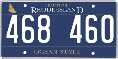 RI license plate 468460