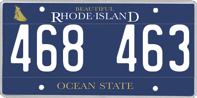 RI license plate 468463