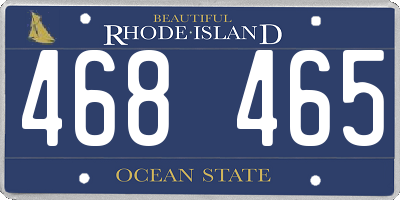 RI license plate 468465