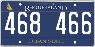 RI license plate 468466
