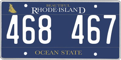 RI license plate 468467